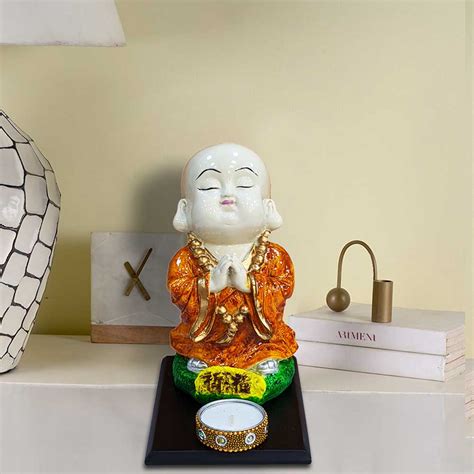 Buy Resin Baby Monk Buddha Statue With Platform Call