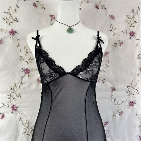 Black Lingerie Slip Any Flaws Are Shown Best Fits Depop