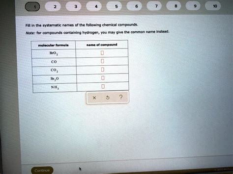 SOLVED Fill In The Systematic Names Of The Following Chemical