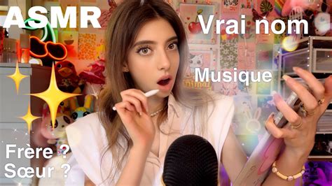 ASMR JE RÉPONDS À DES QUESTIONS SUR MOI YouTube