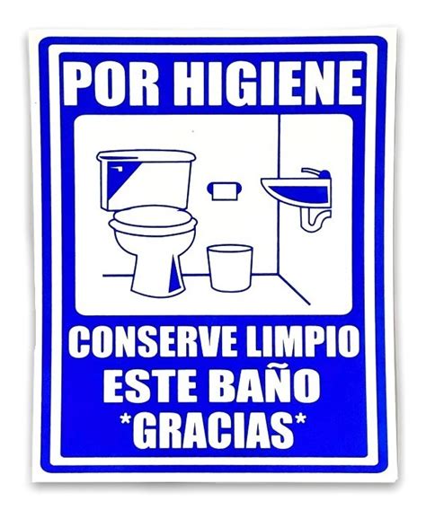 Letrero cartel De Por Higiene Conserve Limpio Baño 24x18 5 MercadoLibre