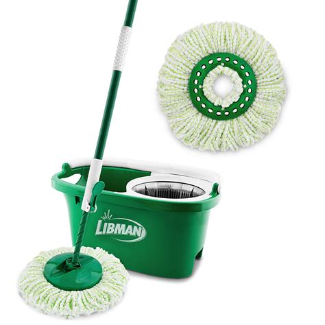 Libman Tornado Spin Mop System Plus 1 Refill Head Mop And Bucket With