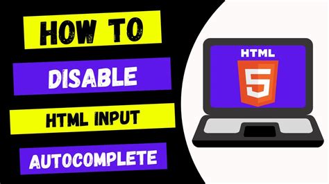 How To Disable Html Input Autocomplete Youtube