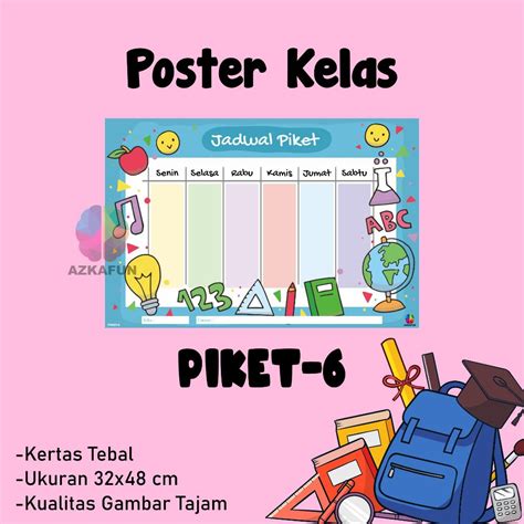 Jual Poster Jadwal Piket Best Seller Poster Piket Sekolah Jadwal