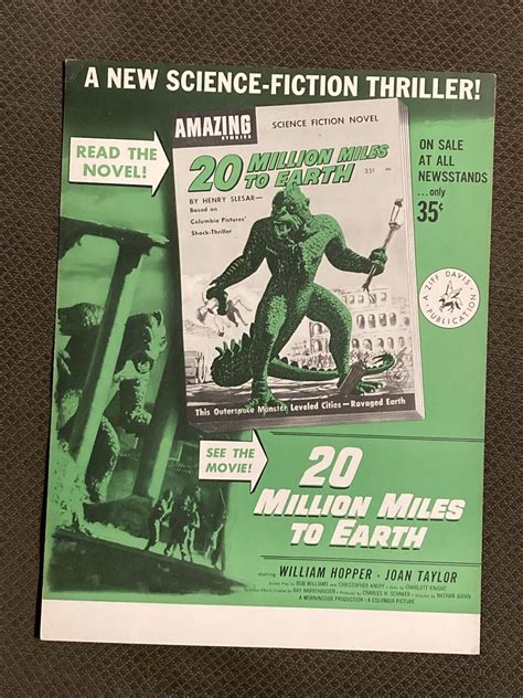 Million Miles To Earth Special Movie Poster Ray Harryhausen