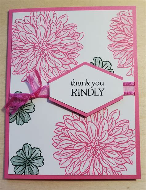 Handmade Thank You Card Using Stampin Ups Delicate Etsy Handmade