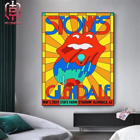 Rolling Stones Show At State Farm Stadium In Glendale Az On May 7th 2024 Home Decor Poster