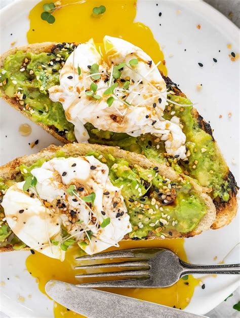 Avocado Toast With Poached Egg On Grilled Sourdough