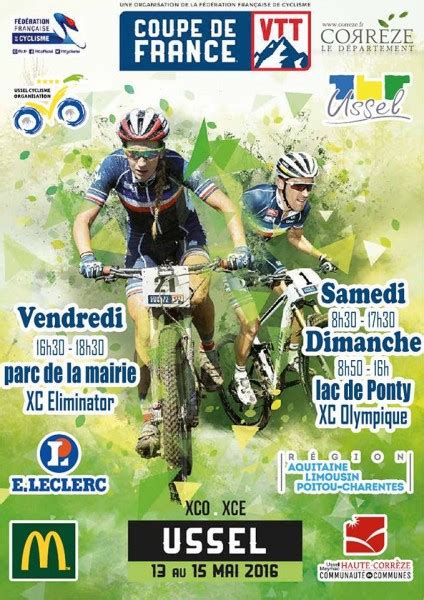 Ussel 19 2ème manche de la coupe de France VTT XCO 14 et 15 mai