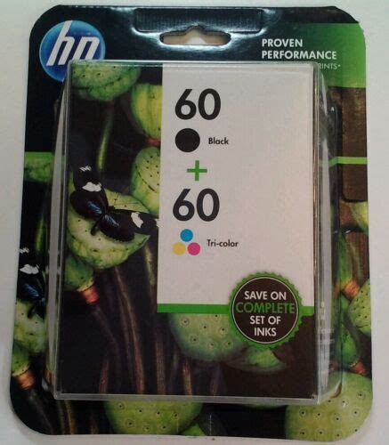 Genuine HP 60 Combo Pack Black Tricolor Ink Exp 6 2015 SEALED NIB NOS