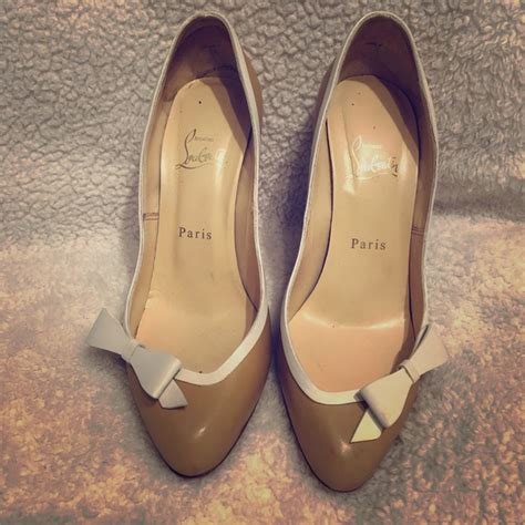Christian Louboutin Shoes Christian Louboutin Nude Stiletto Heel With Bow Poshmark