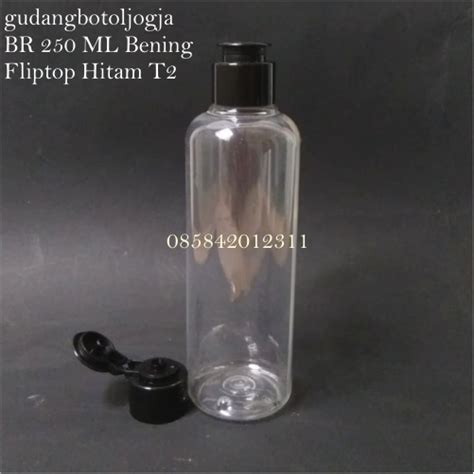 Botol BR 250 ML Natural Fliptop T2 Hitam GUDANG BOTOL JOGJA