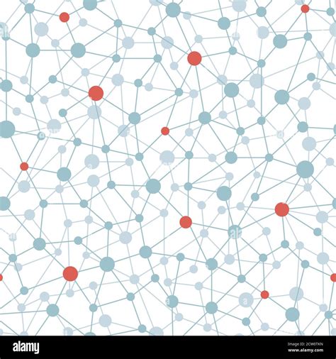 Neural network seamless pattern. Neural network of nodes and ...