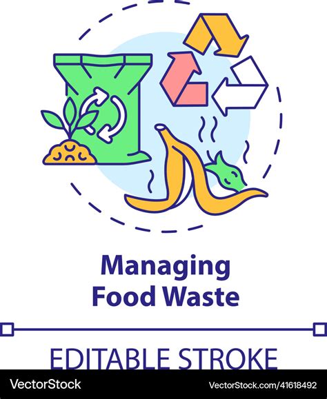 Managing Food Waste Concept Icon Royalty Free Vector Image