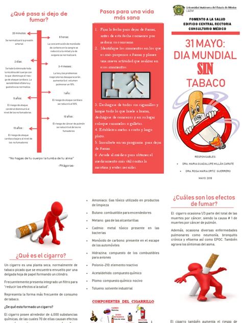 Dia Sin Tabaco Triptico Pdf Cigarrillo Nicotina