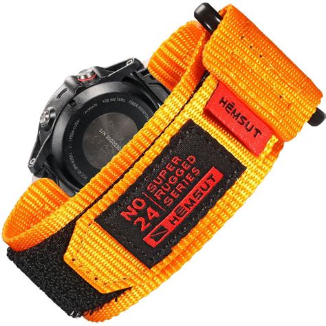 ⌚Купить Ремешок для часов Hemsut HS121 Super Strong Nylon Garmin Orange ...