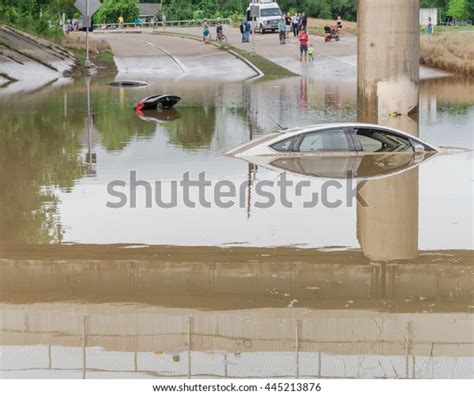 Car Swamped By Flood Water Near Stock Photo 445213876 Shutterstock