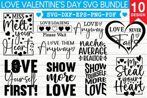 Love Valentine s Day Svg Bundle Gráfico por MRM GRAPHICS Creative Fabrica