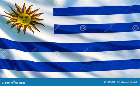 Bandera De Uruguay Bandera Que Agita Del Ejemplo De Uruguay 3d Stock De