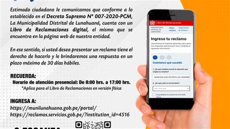 Libro De Reclamaciones Noticias Municipalidad Distrital De