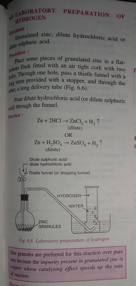 Describe An Experiment Showing The Reaction Of Zinc Granules With