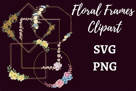 10 Floral Frames Clipart Graphic by Freia ART design · Creative Fabrica