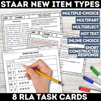 STAAR 2 0 Reading Language Arts Task Cards With New Item Types 4th