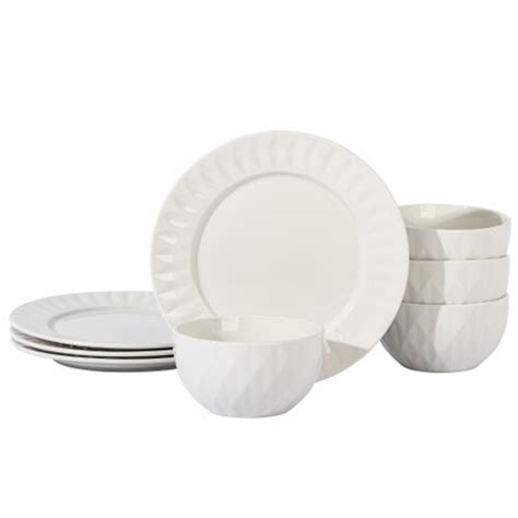 Gibson Home Fine Ceramic Piece Dinnerware Set In White Each Fry