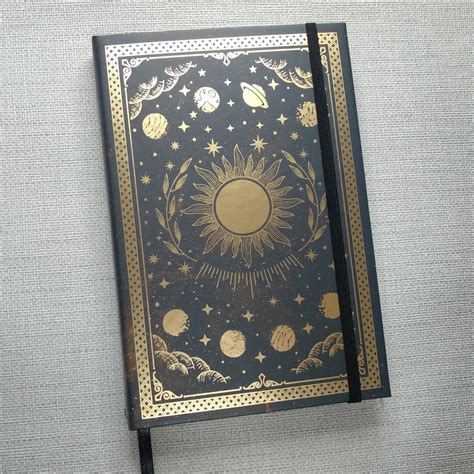 Caderneta Caderno Grimorio Sol Orbita Planetas Tipo Moleskine