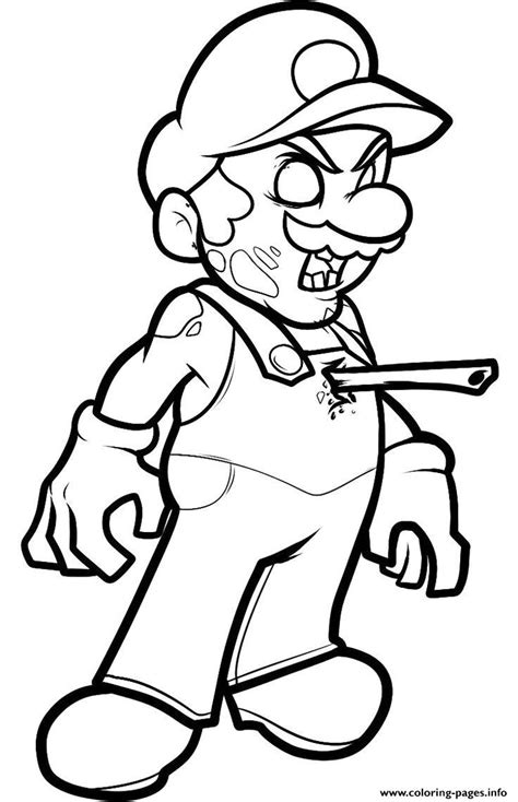 Mario Zombie Coloring Page Printable