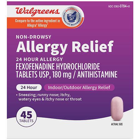 Walgreens Wal Fex Non Drowsy Hour Allergy Relief Tablets Walgreens