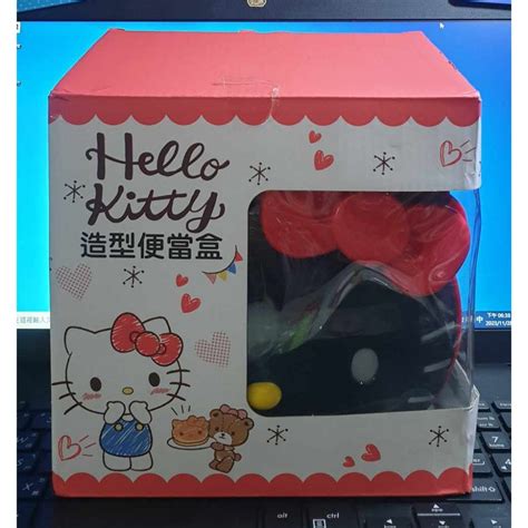 三麗鷗 Hello Kitty 造型便當盒 分隔雙層 微波 野餐盒 蝦皮購物