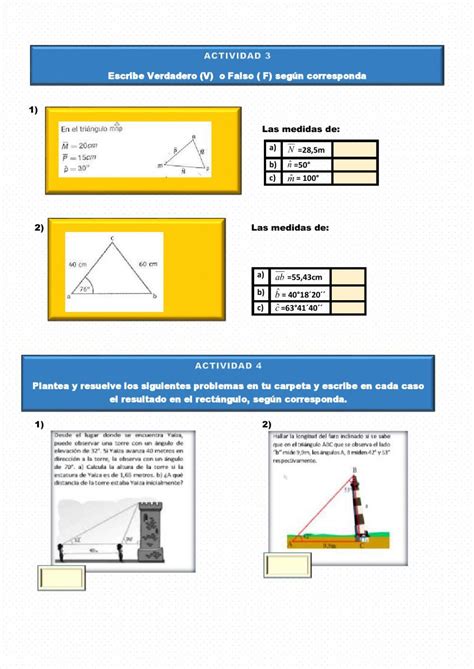 TriÁngulos Teorema Del Seno Sexto AÑo Colegio General Paz Online Exercise For Live Worksheets