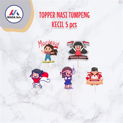 Jual Topper Kue Custom Hut Ri Topper Custom Kemerdekaan Topper