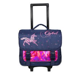 Cartable à roulettes Cybel 2 compartiments bleu marine et rose