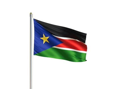 Premium Photo South Sudan National Flag Waving In Isolated White