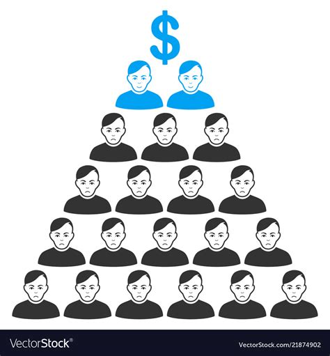 Ponzi Pyramid Scheme Flat Icon Royalty Free Vector Image