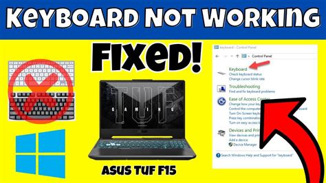 Asus Tuf F15 Keyboard Not Working Keyboard Keys Not Working Youtube