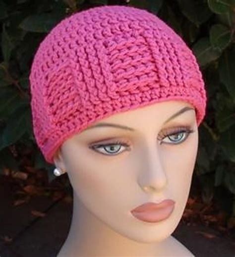 Ravelry Crochet For Cancer S Basketweave Vertical Stripe Chemo Cap