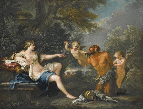 A Satyr Held By Two Putti Before Venus Painting By Filippo Lauri Pixels