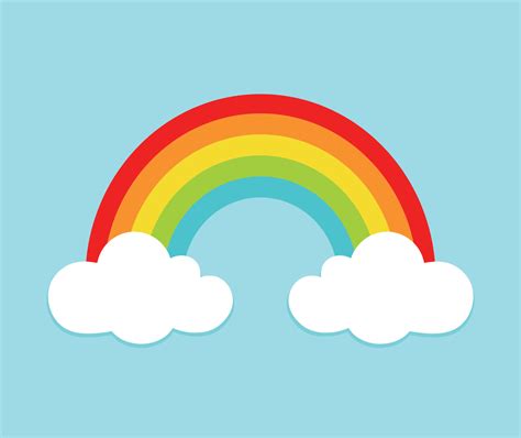 Arco Iris Con Nubes Icono Animado Ilustraci N Vectorial Vector