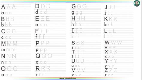 Letters A To Z Tracing Worksheet Muxi Esl World