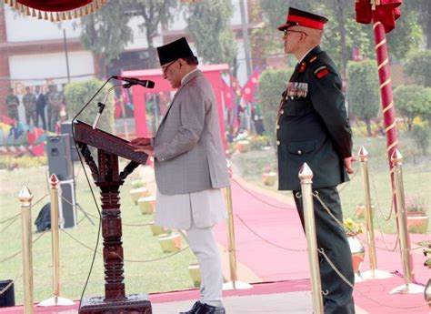 Pm Dahal Lauds Nepali Armys Contribution To Promotion Of National