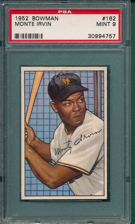 Lot Detail 1952 Bowman 162 Monte Irvin PSA 9 Mint None Higher