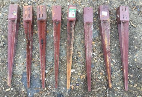 8x Used & Good Metpost Metal Fence Post Support Spikes | in ...