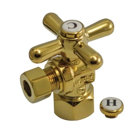 Polished Brass Pvd Quarter Turn Angle Stop Fip X Od