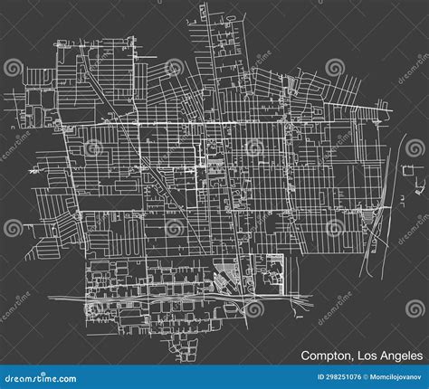 Street Roads Map of the CITY of COMPTON, LOS ANGELES CITY COUNCIL Stock Vector - Illustration of ...