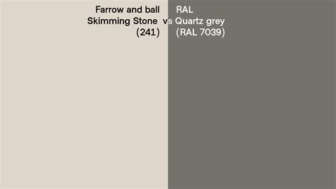 Farrow And Ball Skimming Stone 241 Vs RAL Quartz Grey RAL 7039 Side