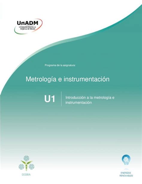 Pdf U1 Metrología E Instrumentación Universidad Abierta Y A