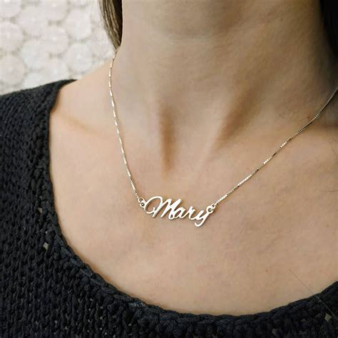 Sterling Silver Name Necklace Personalized Necklaces Sterling